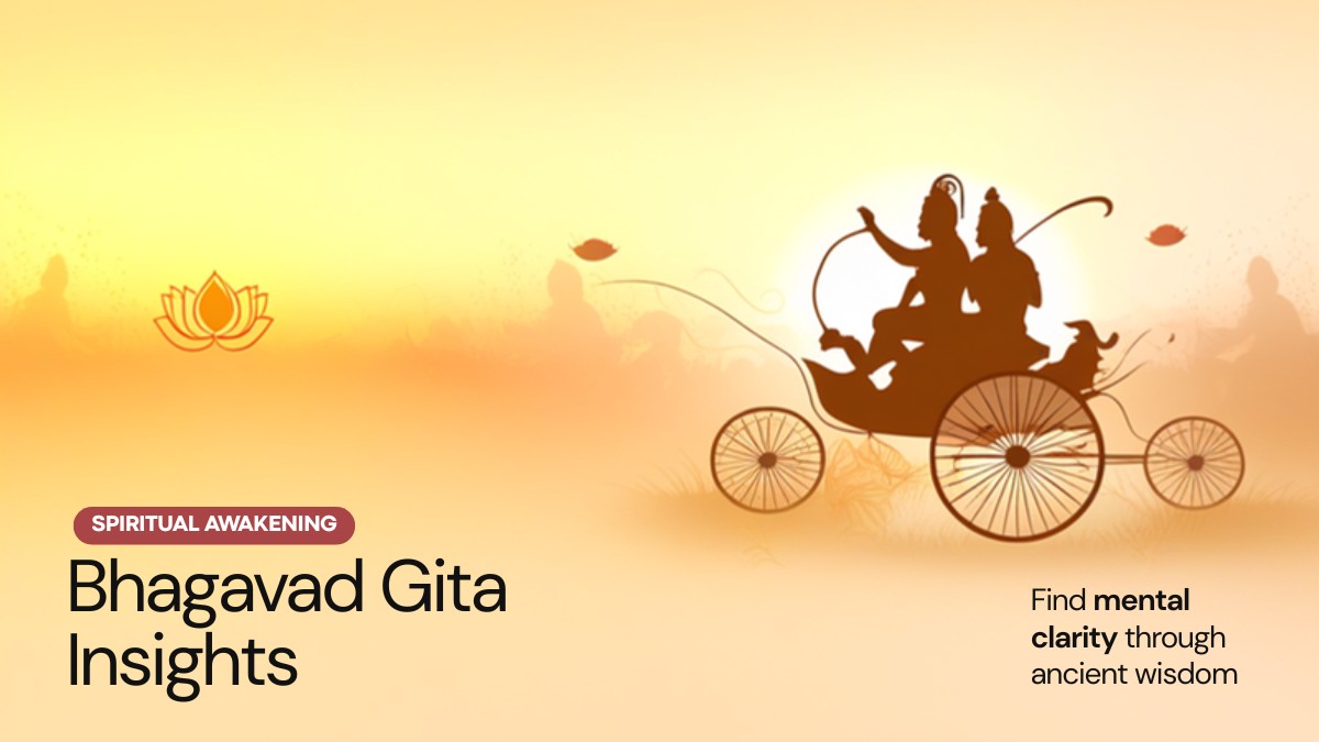 Krishna and Arjuna on the battlefield of Kurukshetra, symbolizing the Bhagavad Gita as an ancient manual for rewiring the mind