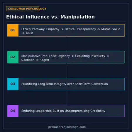 Diagram contrasting ethical influence architecture with coercive manipulation loops