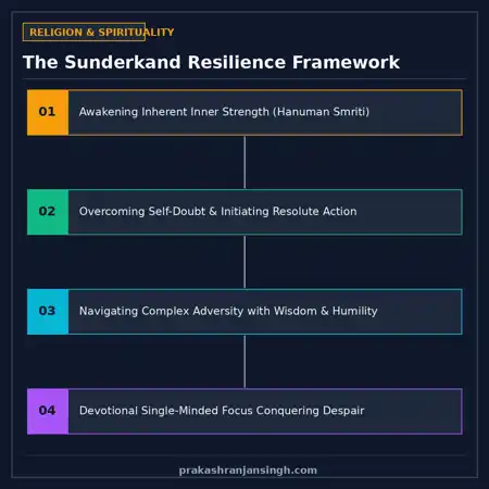 Diagram of the 6-stage emotional resilience pathway from despondency to self-realization in Sunderkand